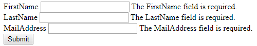 Validation errors